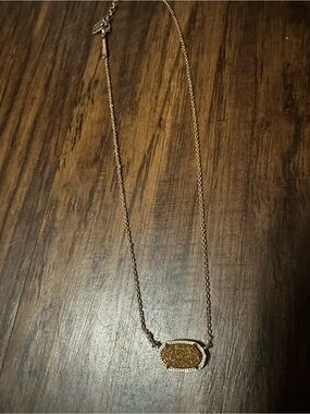 Kendra Scott Gold Druzy Oval Pendant Necklace